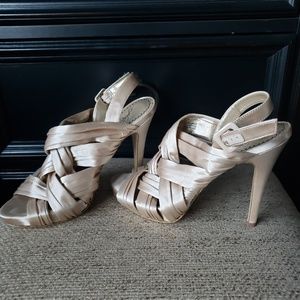 Platinum Bp Heels Size 7.5 Satin 4in heel